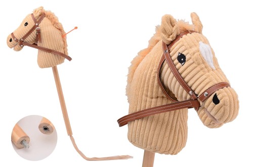 Koń LUX na kiju dźwięk 80cm Beige Holly Hobby Horse