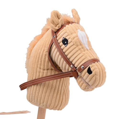 Koń LUX na kiju dźwięk 80cm Beige Holly Hobby Horse