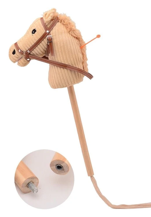 Koń LUX na kiju dźwięk 80cm Beige Holly Hobby Horse