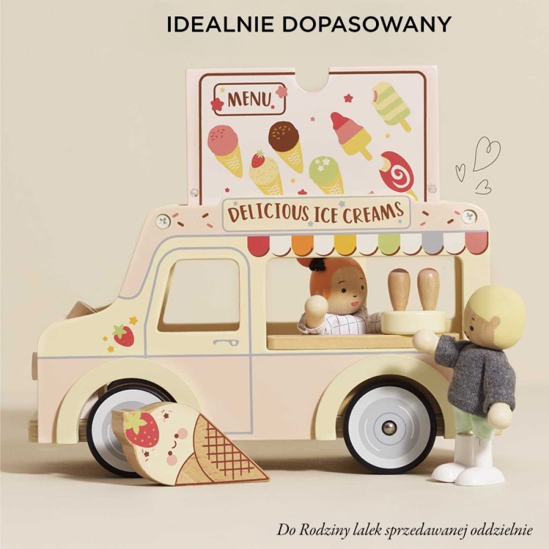 Drewniany samochód retro lodziarnia Dolly zabawka dla dzieci Le Toy Van
