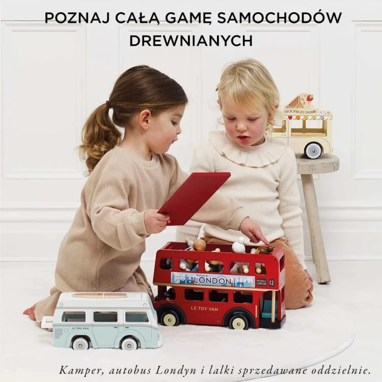 Drewniany samochód retro lodziarnia Dolly zabawka dla dzieci Le Toy Van