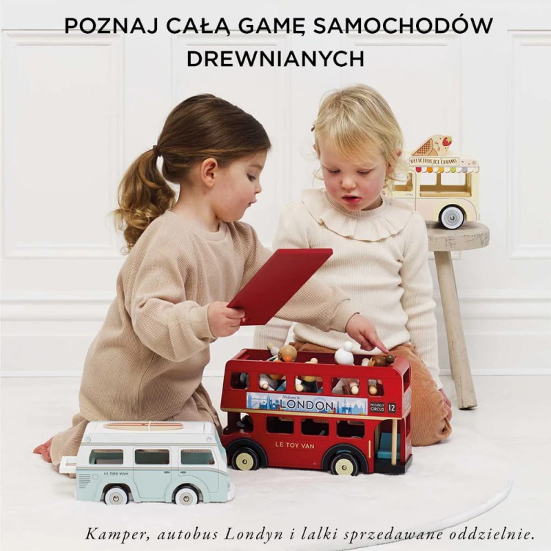 Drewniany samochód retro lodziarnia Dolly zabawka dla dzieci Le Toy Van