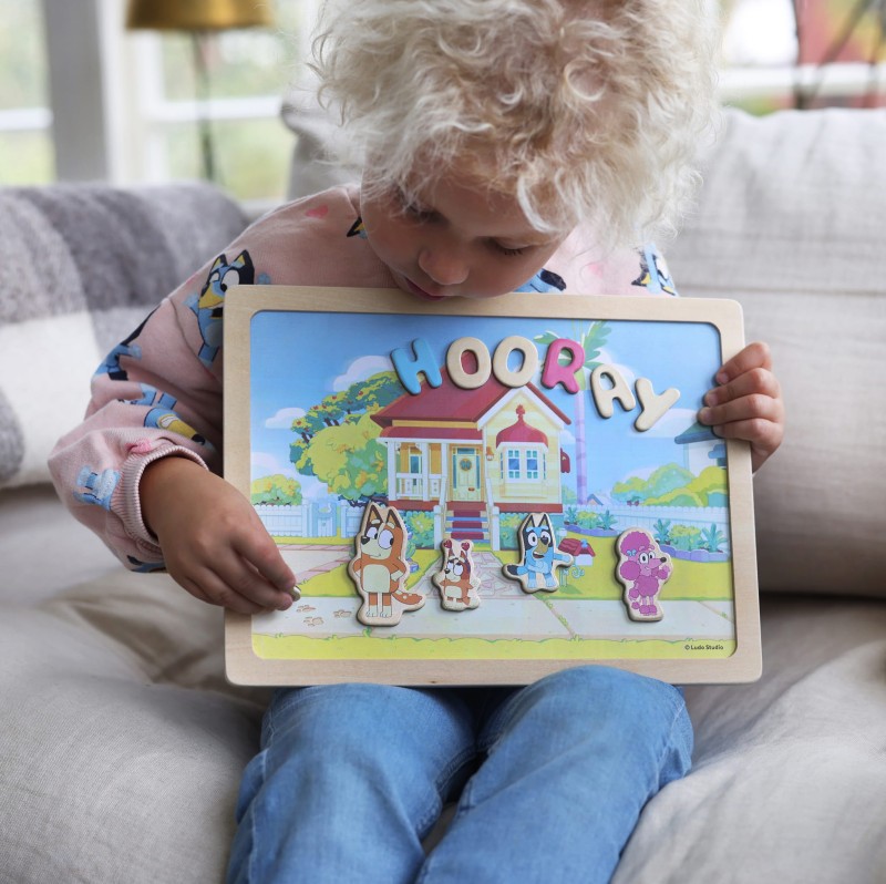 Dwustronna magnetyczna tablica literki i obrazki edukacyjna zabawka Bluey MICKI