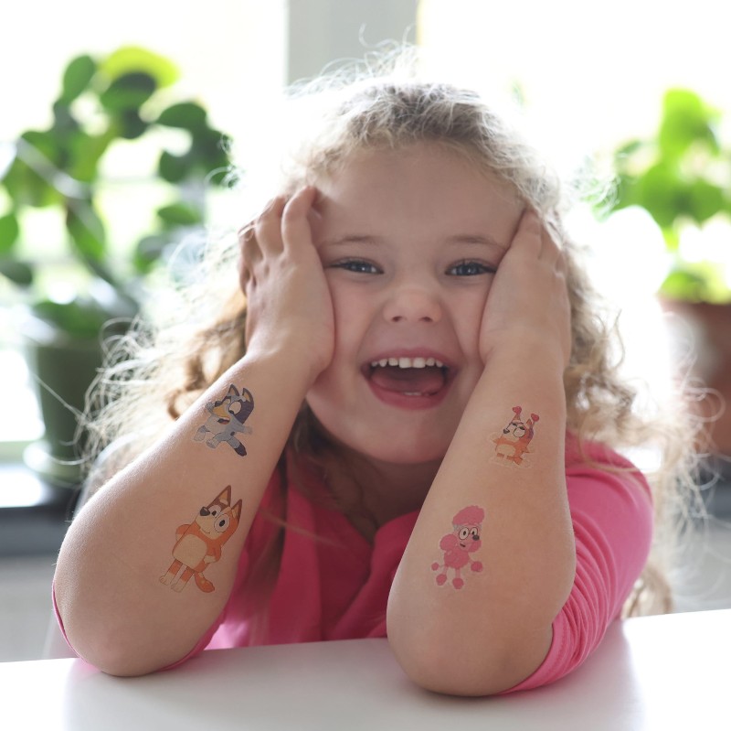 Zmywalne dziecięce tatuaże zestaw 40 tatuaży dla dzieci zabawka Bluey MICKI