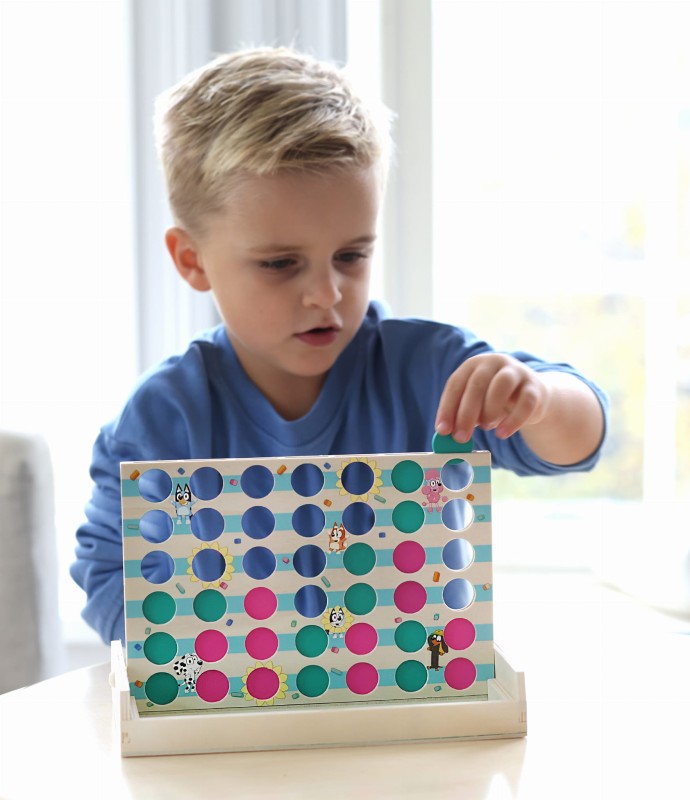 Drewniana gra edukacyjna 4 Cztery W Rzędzie zabawka dla dzieci gry Bluey MICKI