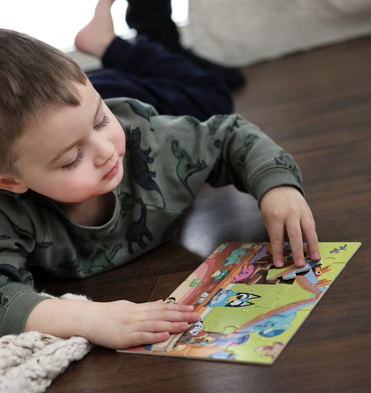 Drewniane puzzle Bluey 20 elementów edukacyjna zabawka dla dzieci układanka MICKI