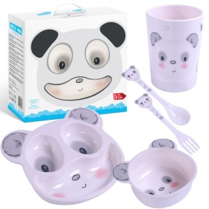 Zestaw naczyń z melaminy 5 elementów Panda Bocioland