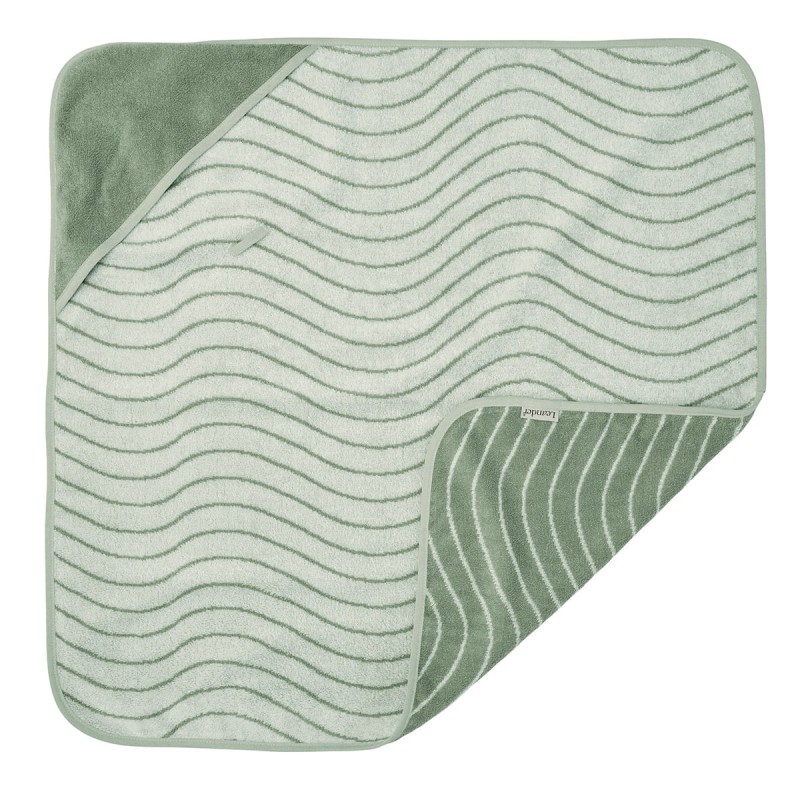 LEANDER - ręcznik z kapturem, Woodland, Sage green