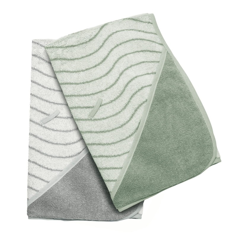 LEANDER - ręcznik z kapturem, Woodland, Sage green