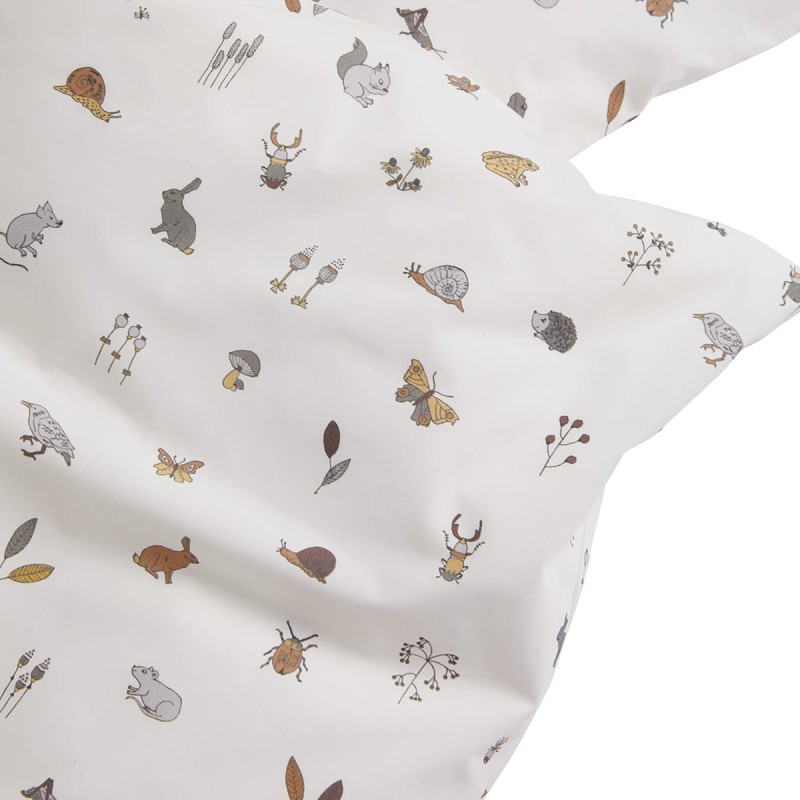LEANDER - pościel niemowlęca Forest, Organic Cotton, 70x100 cm, Cappuccino