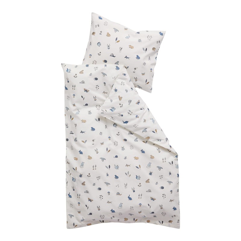 LEANDER - pościel niemowlęca Forest, Organic Cotton, 70x100 cm, Dusty Blue