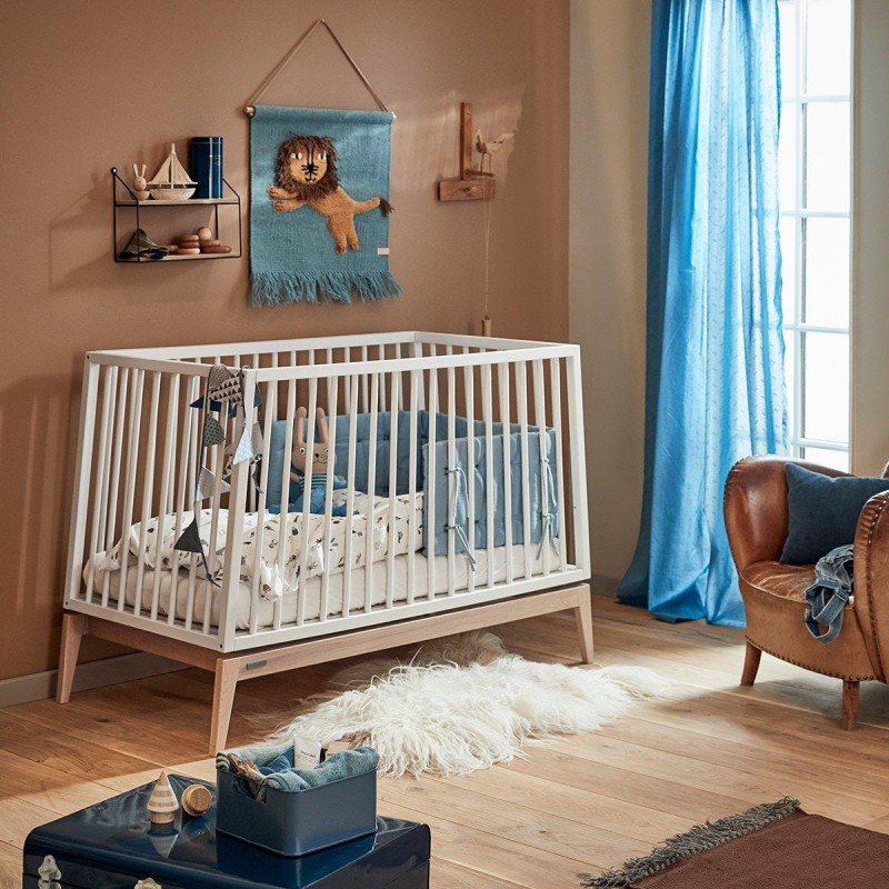 LEANDER - pościel dziecięca Forest, Organic Cotton, 100x140 cm, Dusty blue