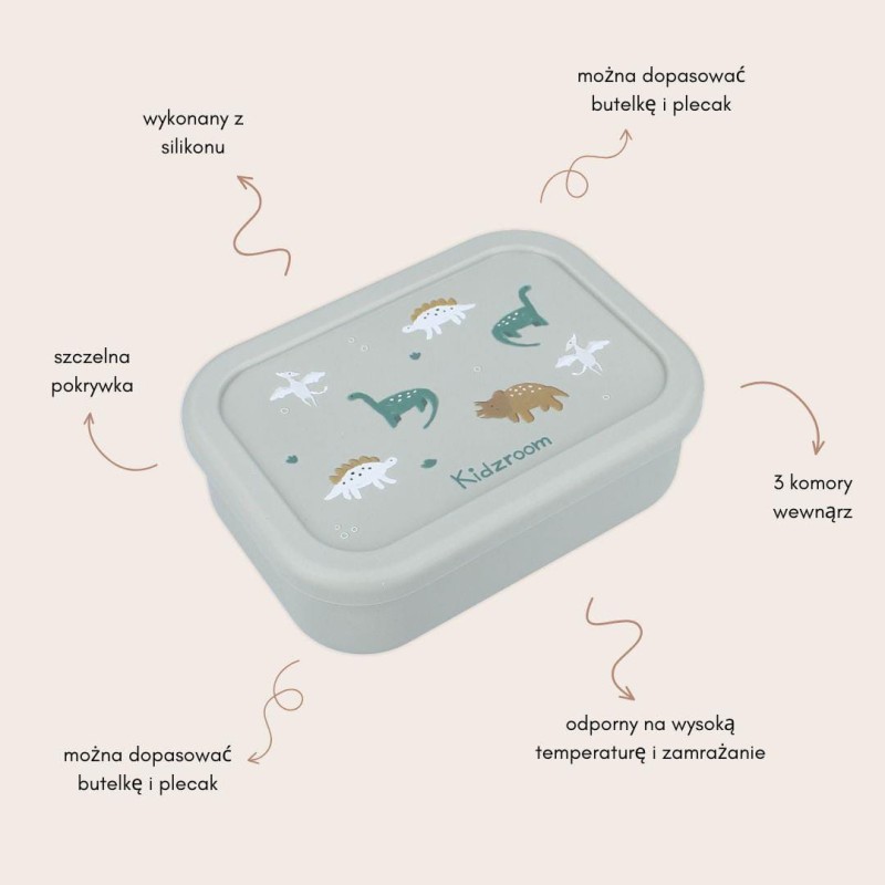 Lunchbox pojemnik silikon Small Dino KIDZROOM