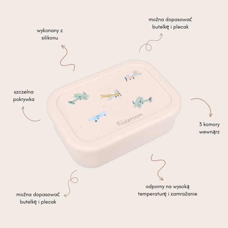 Lunchbox pojemnik silikon Small Aeroplane KIDZROOM