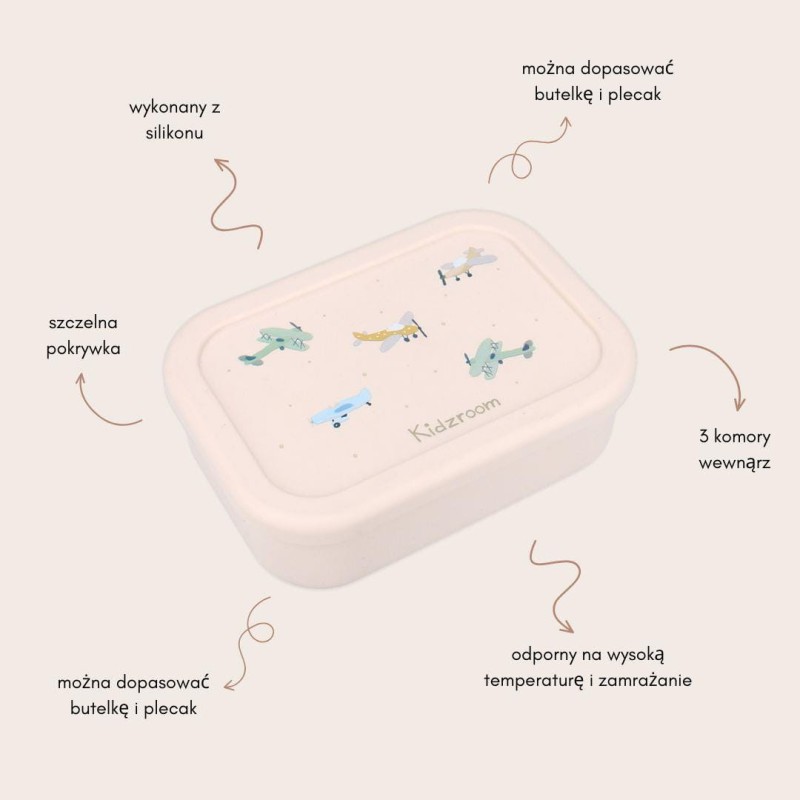 Lunchbox pojemnik silikon Small Aeroplane KIDZROOM