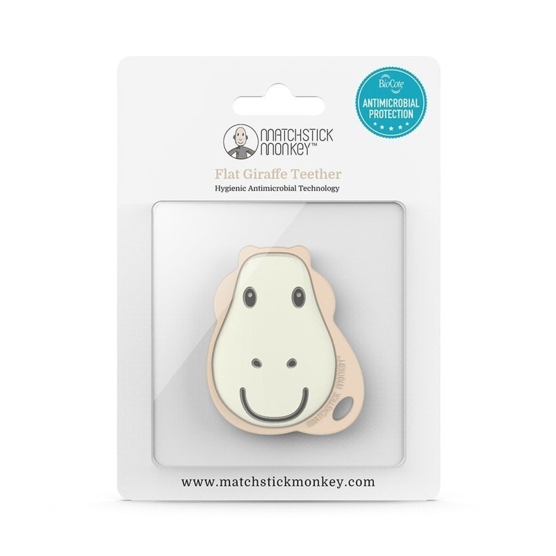 Gryzak silikonowy sensoryczny BioCote Flat Face Żyrafa Giraffe Matchstick Monkey