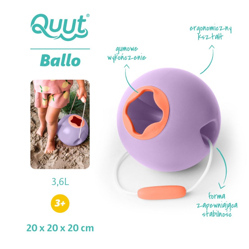 Wiaderko wielofunkcyjne Ballo Lavender + peach Quut