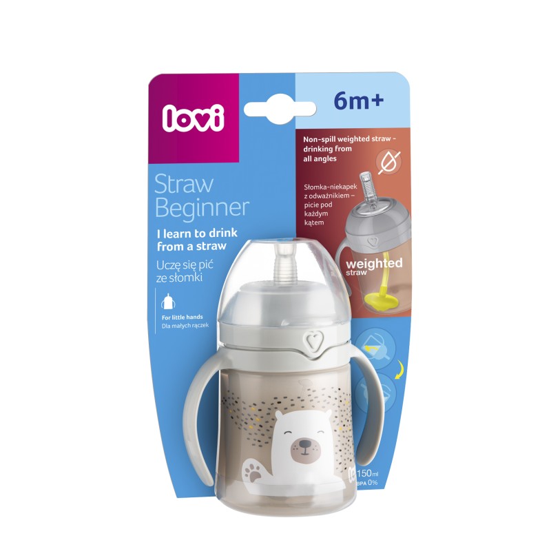 Pierwszy kubek ze słomką Straw Beginner 150 ml Bear Lovi