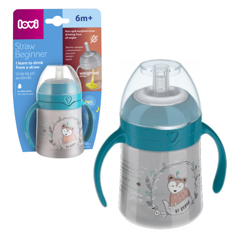 Pierwszy kubek ze słomką Straw Beginner 150 ml Indian Summer Lovi