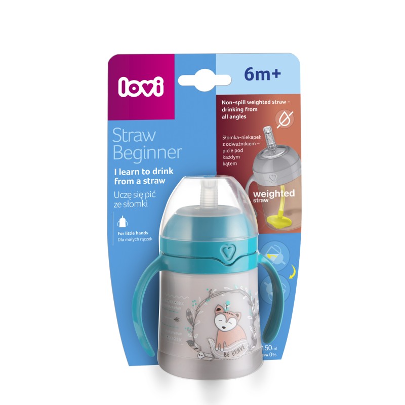 Pierwszy kubek ze słomką Straw Beginner 150 ml Indian Summer Lovi