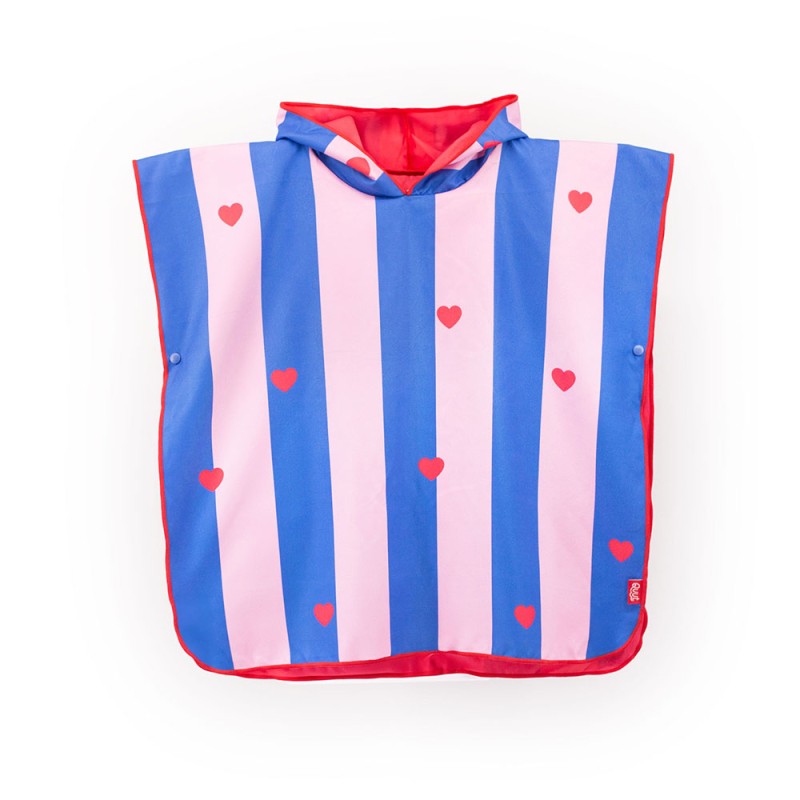 Dwustronne poncho kąpielowe dla dzieci Cherry Red Quut