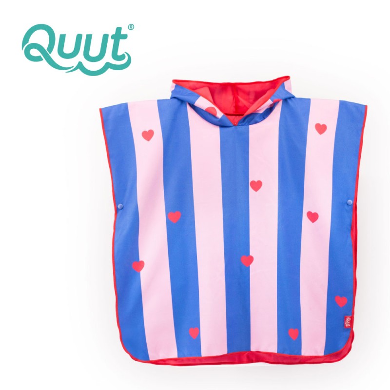 Dwustronne poncho kąpielowe dla dzieci Cherry Red Quut