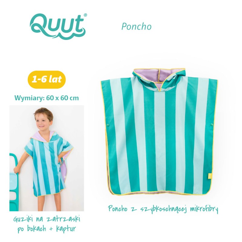 Dwustronne poncho kąpielowe dla dzieci Lagoon Quut