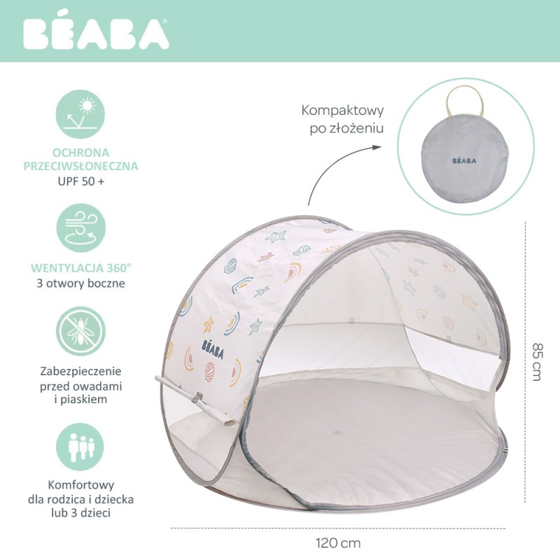 Namiot plażowy kompaktowy Breezy UV UPF 50+ Beaba