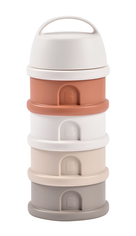 Pojemniki na mleko w proszku 4 komory cotton white/terracotta Beaba