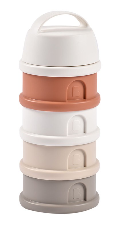 Pojemniki na mleko w proszku 4 komory cotton white/terracotta Beaba