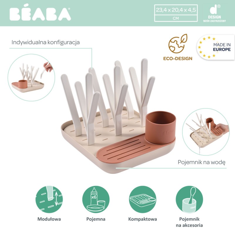 Suszarka do naczyń butelek Terracotta/Clay Beaba
