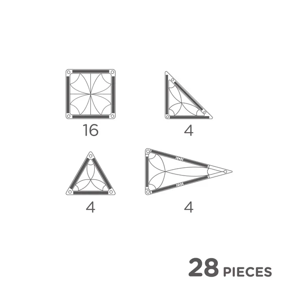 Klocki magnetyczne Mini Tiles Pack Pastel 28 el. Cleverclixx