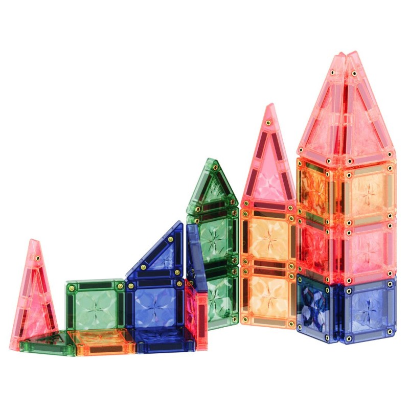 Klocki magnetyczne Mini Tiles Pack Pastel 28 el. Cleverclixx