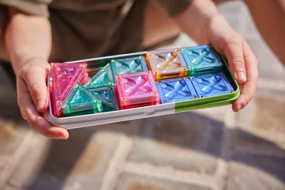Klocki magnetyczne Mini Tiles Pack Pastel 28 el. Cleverclixx