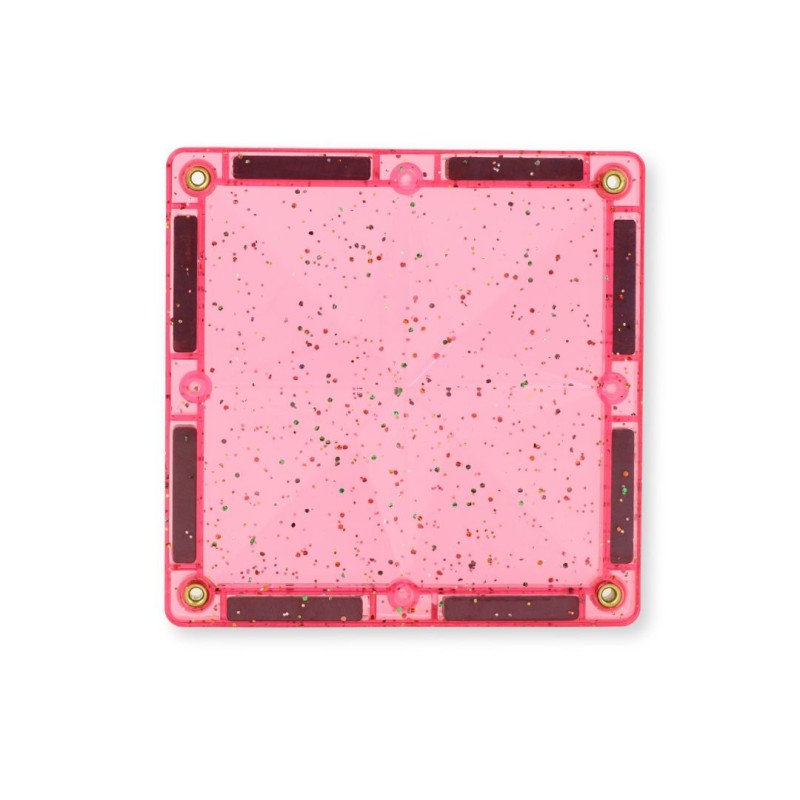Klocki magnetyczne Glitter Tiles Pack Transparent / Pink - 16 el. Cleverclixx