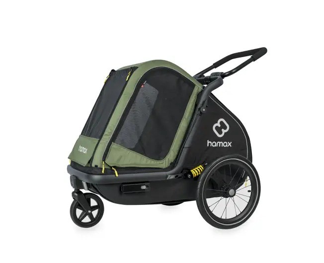 Przyczepka rowerowa dla psa - Pluto M do 35 kg - Green / Black Hamax