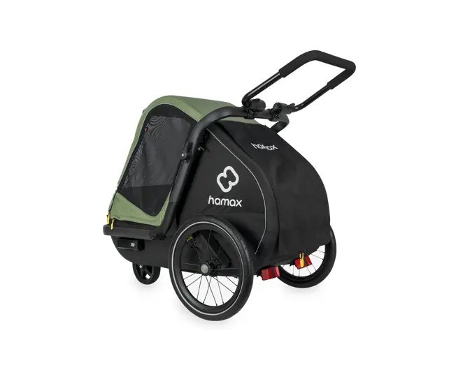 Przyczepka rowerowa dla psa - Pluto M do 35 kg - Green / Black Hamax