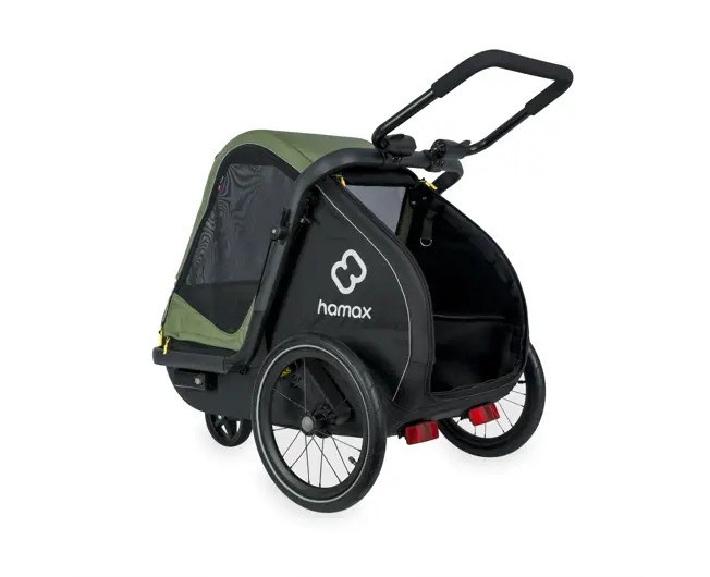 Przyczepka rowerowa dla psa - Pluto M do 35 kg - Green / Black Hamax