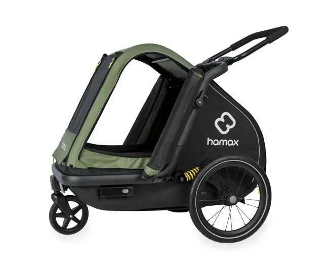 Przyczepka rowerowa dla psa - Pluto M do 35 kg - Green / Black Hamax
