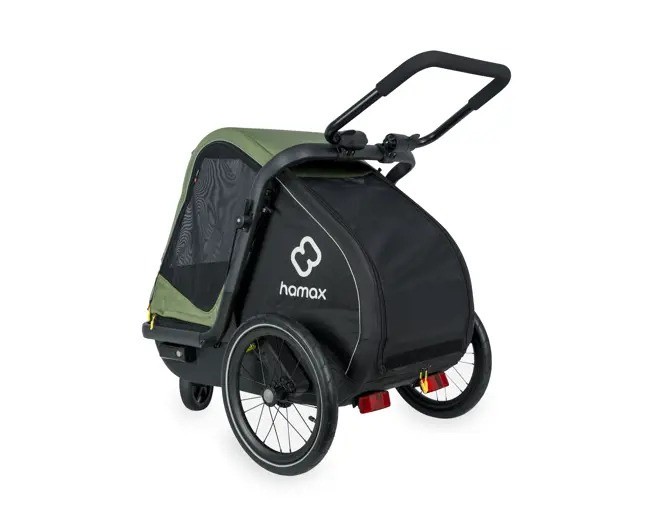 Przyczepka rowerowa dla psa - Pluto M do 35 kg - Green / Black Hamax