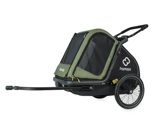Przyczepka rowerowa dla psa - Pluto M do 35 kg - Green / Black Hamax
