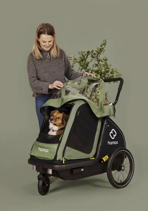 Przyczepka rowerowa dla psa - Pluto M do 35 kg - Green / Black Hamax