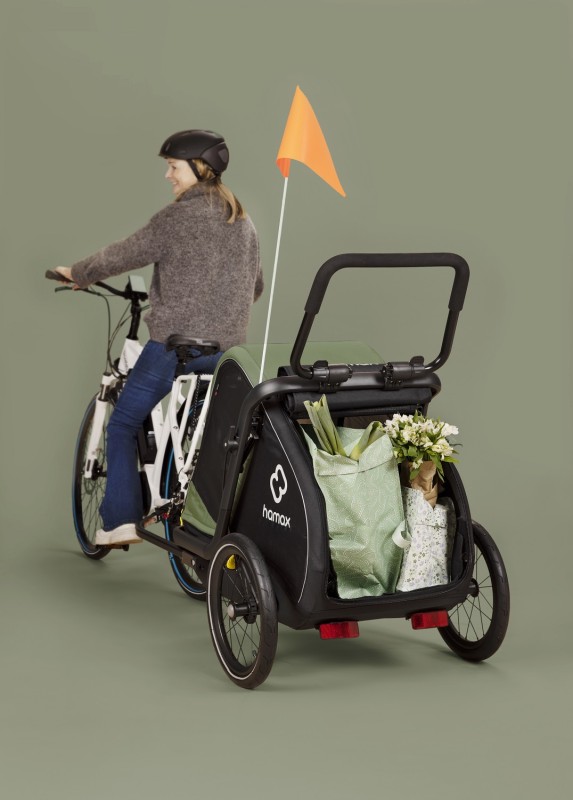 Przyczepka rowerowa dla psa - Pluto M do 35 kg - Green / Black Hamax