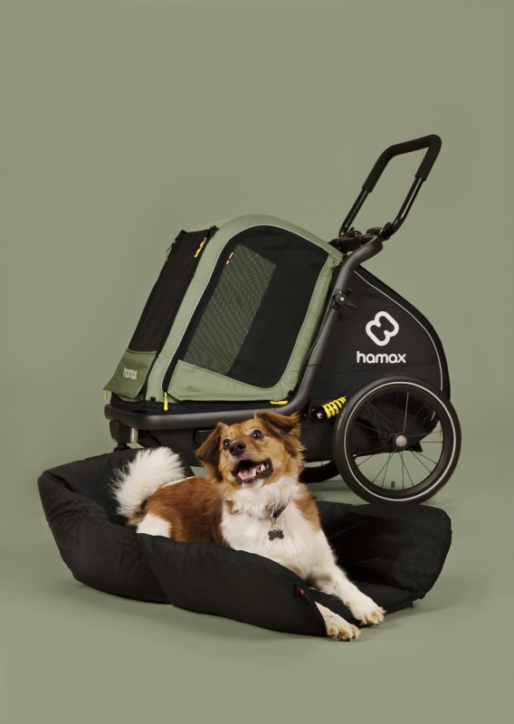 Przyczepka rowerowa dla psa - Pluto M do 35 kg - Green / Black Hamax