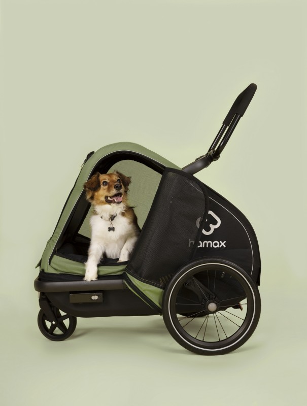 Przyczepka rowerowa dla psa - Pluto M do 35 kg - Green / Black Hamax