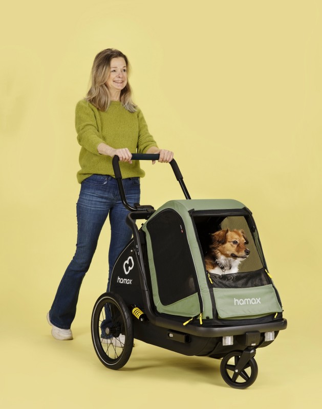 Przyczepka rowerowa dla psa - Pluto M do 35 kg - Green / Black Hamax