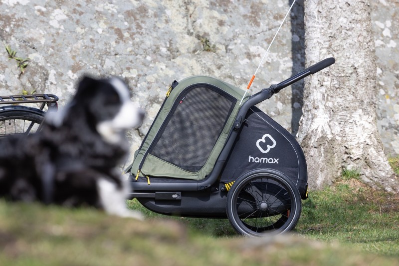 Przyczepka rowerowa dla psa - Pluto M do 35 kg - Green / Black Hamax