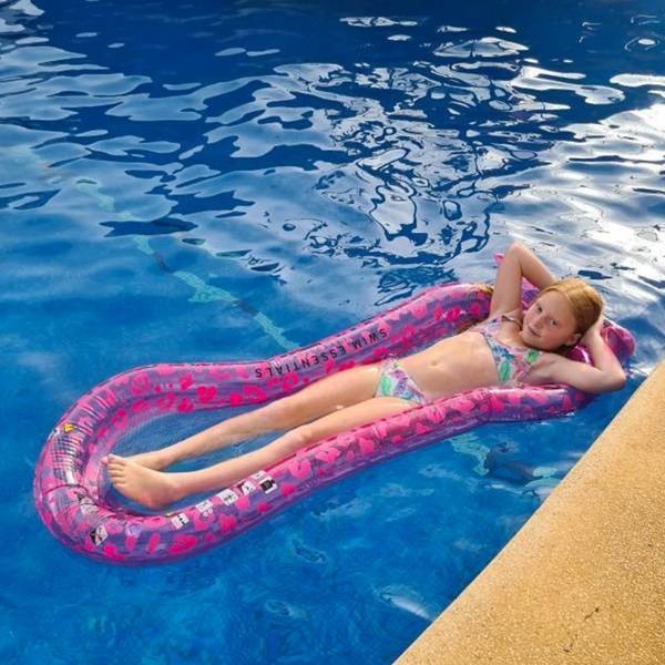 The Swim Essentials Materac do pływania z siateczką Neon Leopard 2020SE117