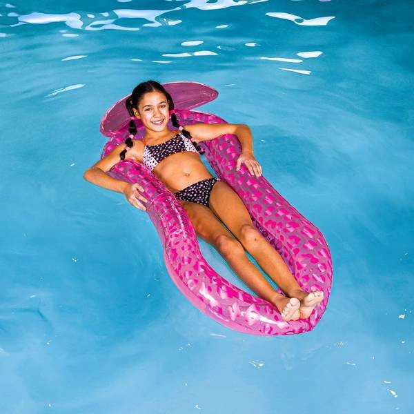 The Swim Essentials Materac do pływania z siateczką Neon Leopard 2020SE117