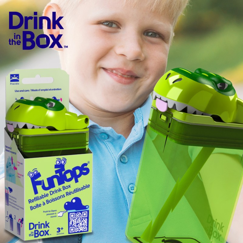 Bidon ze słomką dla dzieci Fun Tops T-Rex DRINK IN THE BOX